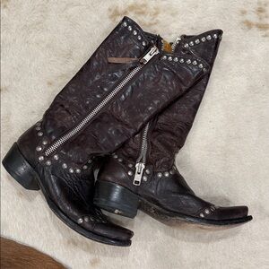 Old Gringo Brown Leather Studded Boots